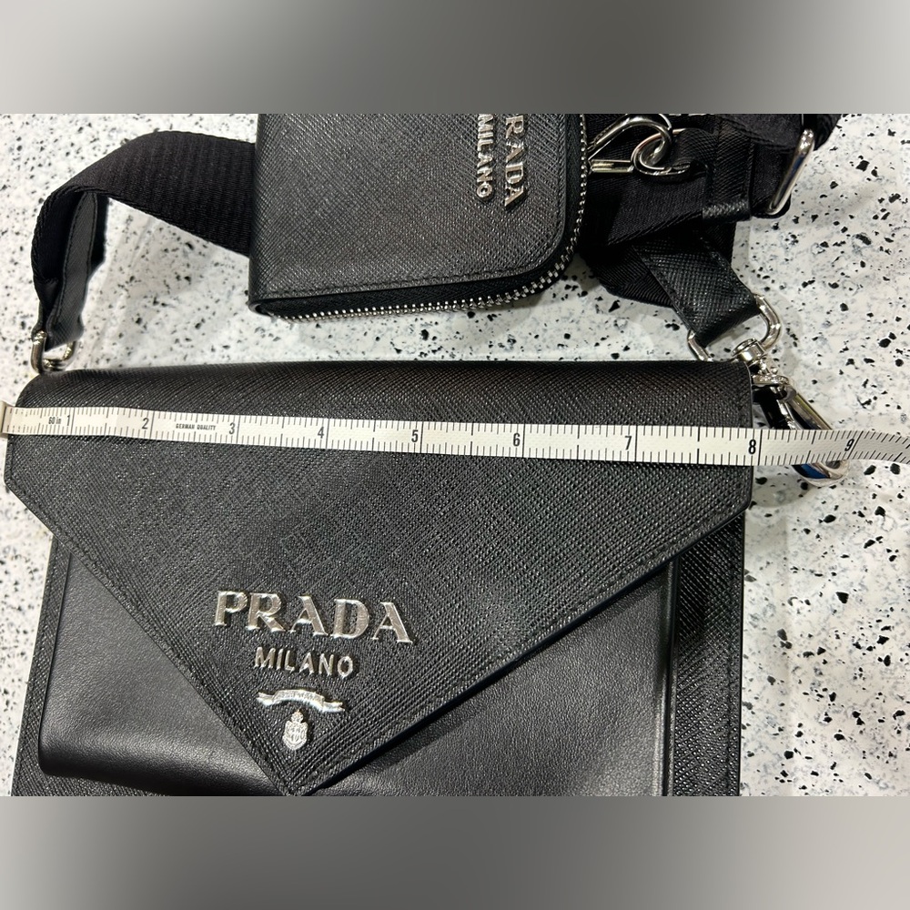 Prada Saffiano envelope crossbag